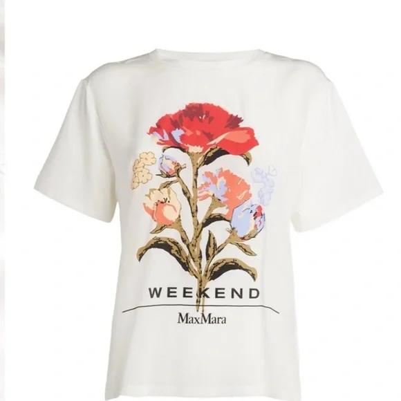 “MaxMara - Weekend” White Silk and Cotton Top Size S  EUC - Picture 7 of 8